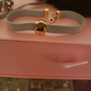 Tous mesh and 18k gold bear bracelet